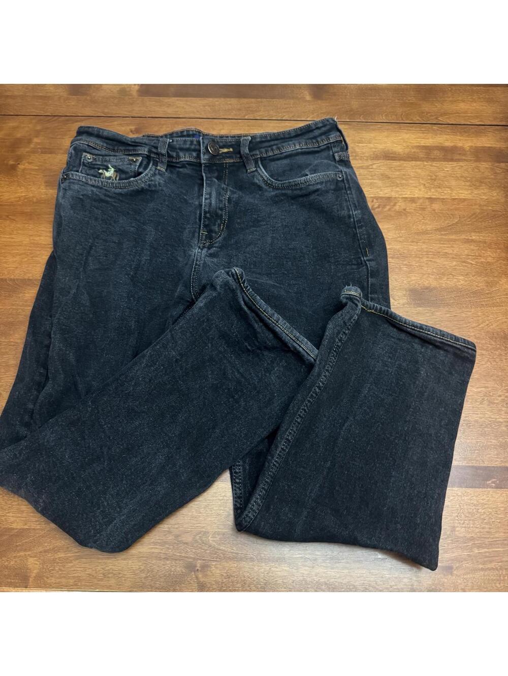 Polo Ralph Lauren Spencer Jeans 34x29 Black Denim Pony Logo Pocket Hemmed